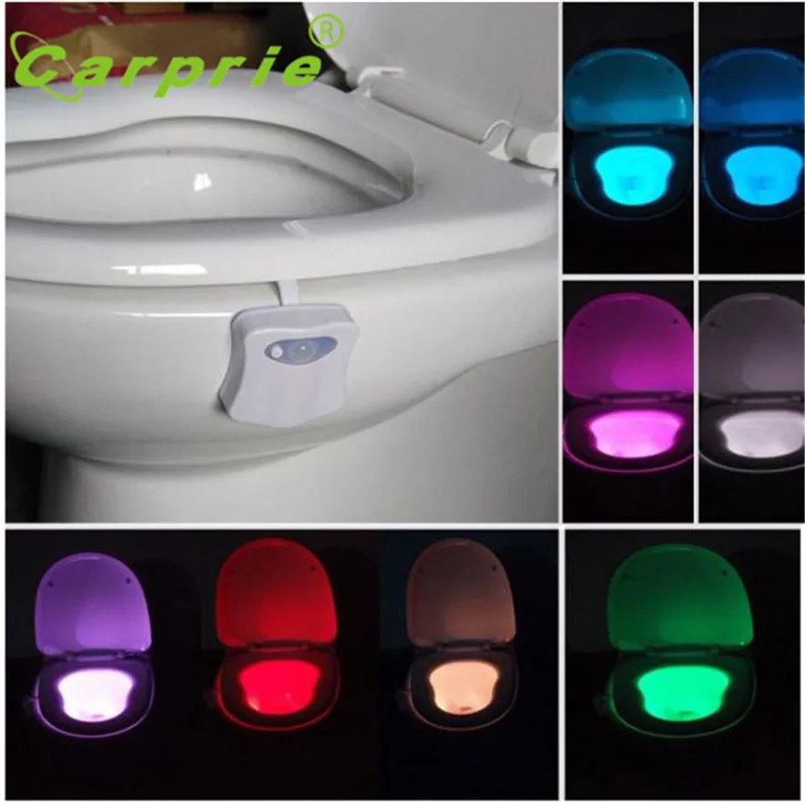 

CARPRIE Body Sensing Automatic LED Motion Sensor Night Lamp Toilet Light Bowl Bathroom L70309 drop ship