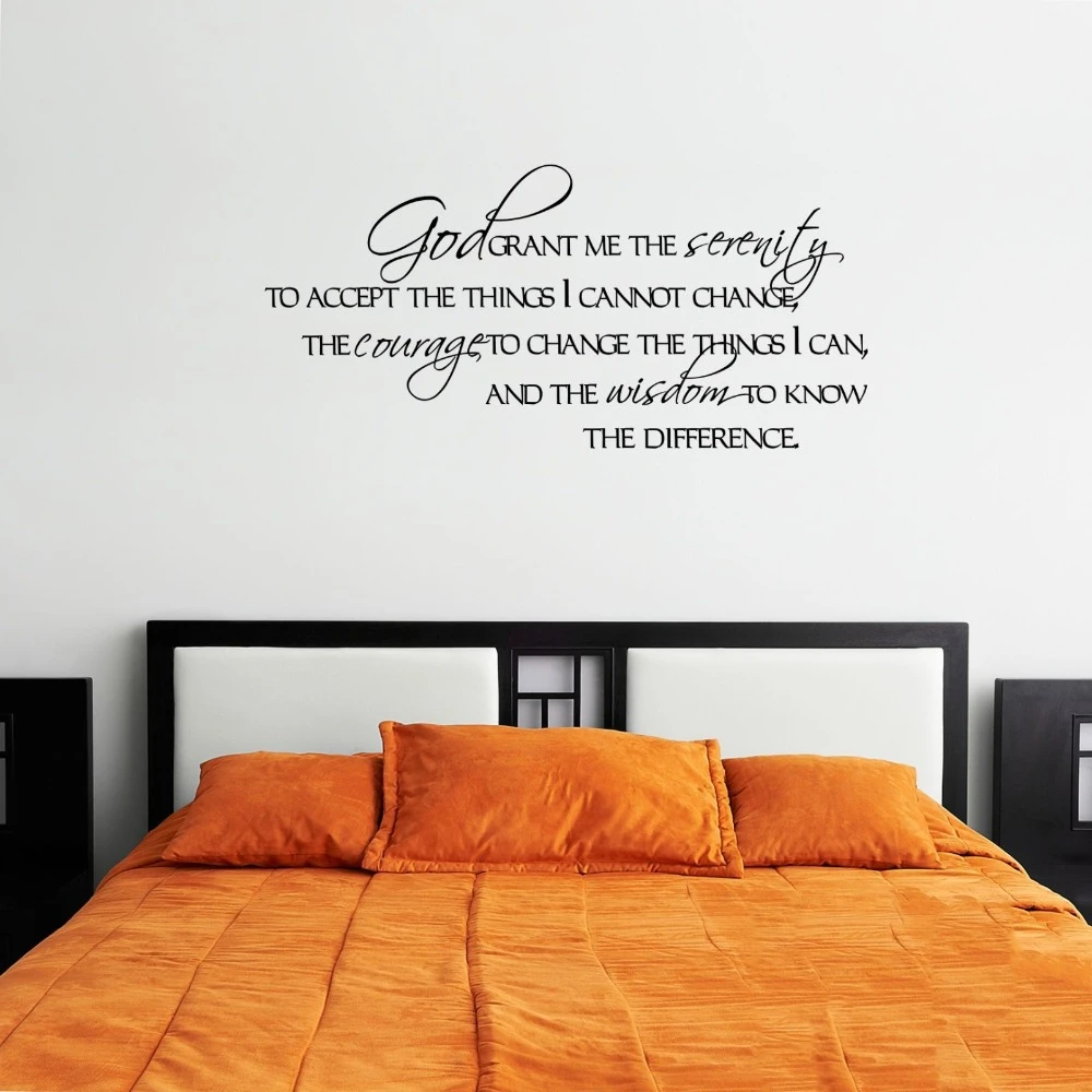 Dieu Accorde Priere De Serenite Citation Decal Autocollant De Vinyle Mur Art Chambre Maison 3 Tailles Aliexpress
