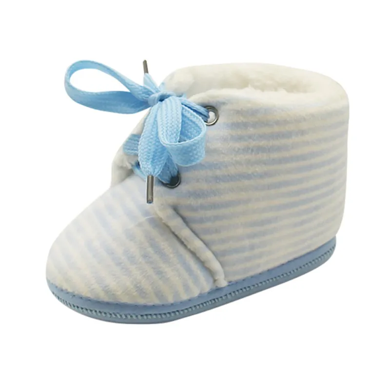 حذاء طفل مخطط الشتاء عدم الانزلاق الدافئة بنين بنات جميلة الأولى حمالات أحذية للجنسين أزياء أطفال جيد
