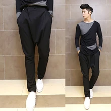 27-44 Новинка Мужская одежда модный Индивидуальный стилист волос прямая промежность брюки шаровары брюки плюс размер певица костюмы