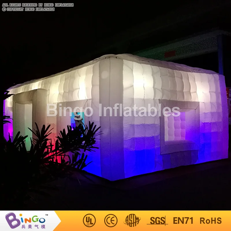 High quality 9.5X5X3.7M giant LED lighting inflatable tent for wedding party customized cube tent for trade show event toy tent High quality 9.5X5X3.7M giant LED lighting inflatable tent for wedding party customized cube tent for trade show event toy tent