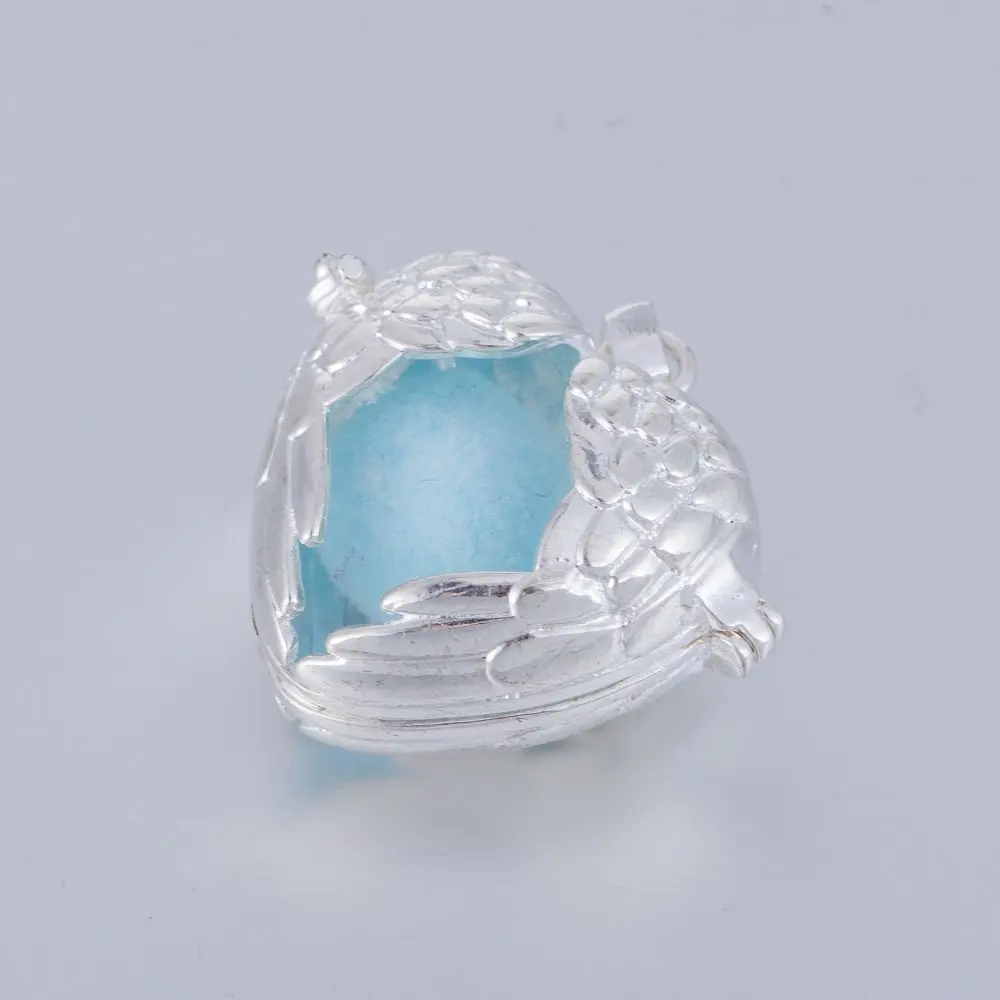 1Pcs Heart silver Plated Aromatherapy Locket Essential Oil Felt Balls