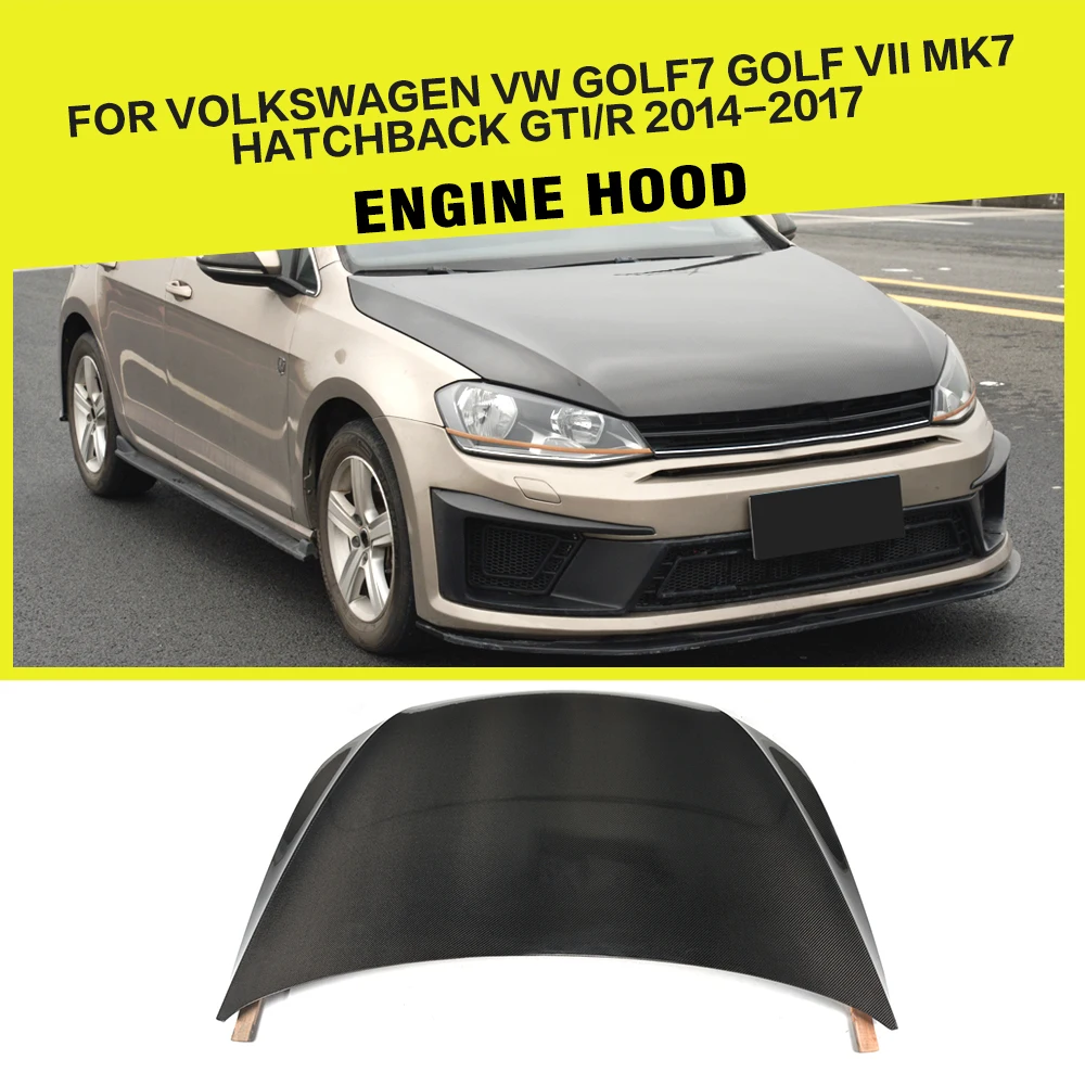 Углеродное волокно передняя крышка двигателя автомобиля для Volkswagen VW Golf MK7 GTI R хэтчбек 2014-2017 Углеродное волокно передняя крышка двигателя автомобиля для Volkswagen VW Golf MK7 GTI R хэтчбек 2014-2017