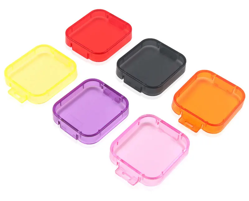 Dive Filter For Gopro 5 Professional 6 Color Diving Filter Yellow Red Purple Orange Pink Dive Lens Filter Kit For Go pro Hero 5 (2)