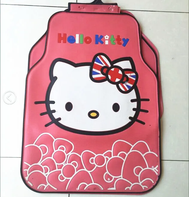 Женские модные милые Нескользящие универсальные автомобильные коврики hello kitty