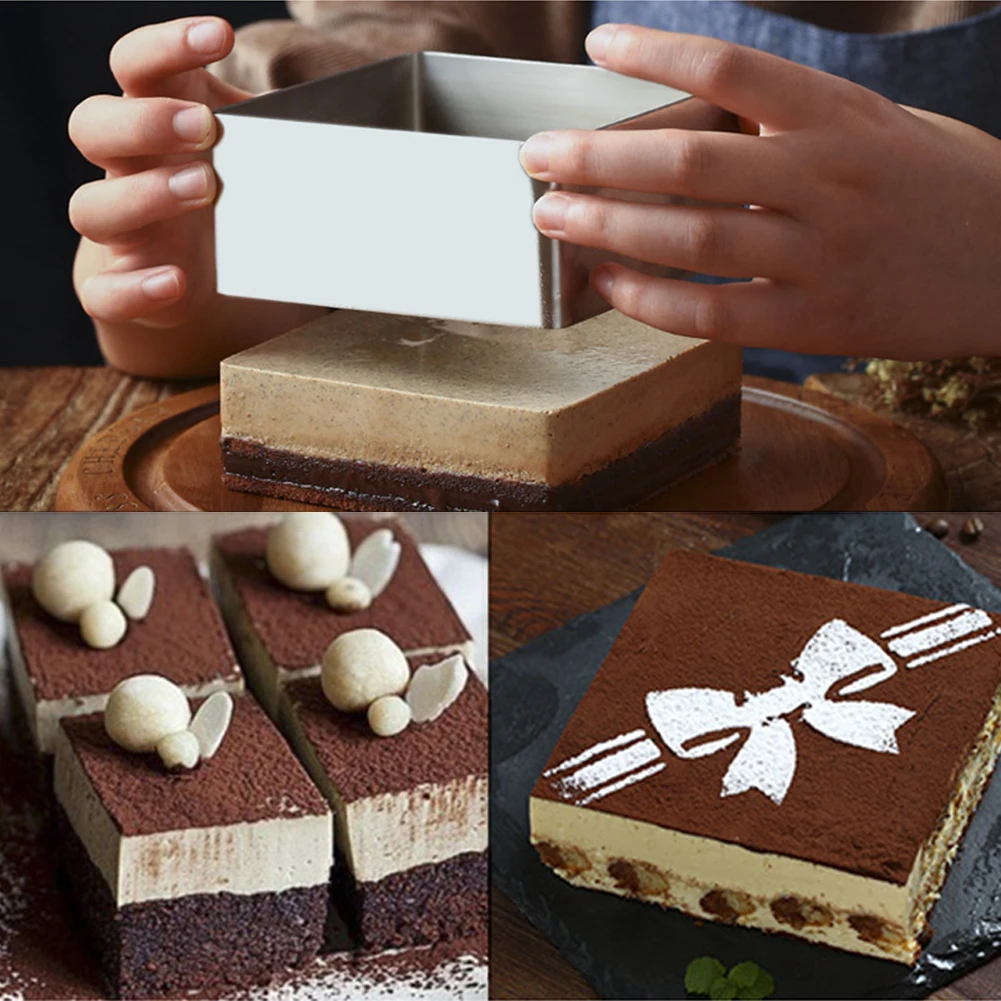 Kitchen Retractable Square Mousse Ring Mould Baking Tool Stainless