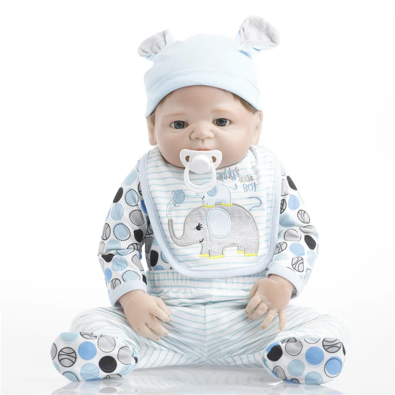 SanyDoll 22 дюйма 55 см силиконовые куклы для новорожденных реалистичные модный костюм