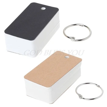 

Simple DIY Index Cardboard Cover Blank Paper Card Memo Pad Bookmark Binder Rings