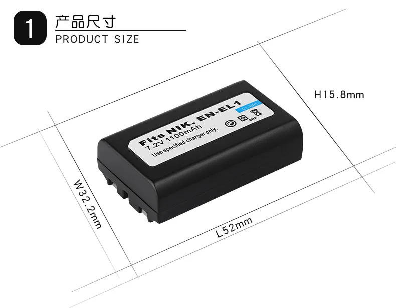 Dinto 1x1100 мА/ч, EN-EL1 ENEL1 RU EL1 Перезаряжаемые Камера Батарея для Nikon Coolpix 775 880 995 4300 4500 4800 5400 5700 8700