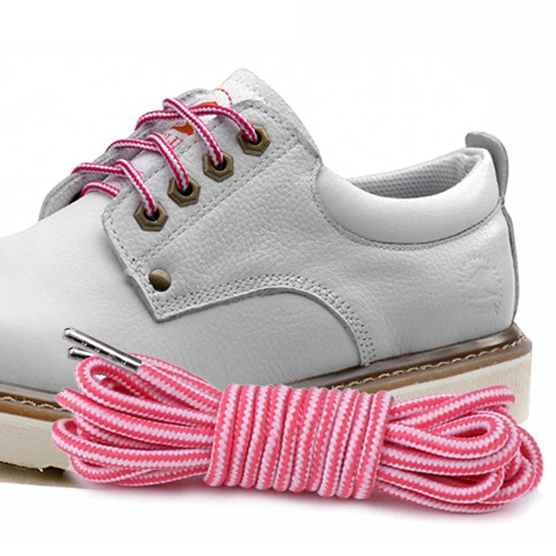 1 Pair Thick Round Laces Tooling Martin Boot Polyester Cotton Colored Striped Sport Shoelaces Male Outdoor High-grade Metal Head 1 Pair Thick Round Laces Tooling Martin Boot Polyester Cotton Colored Striped Sport Shoelaces Male Outdoor High-grade Metal Head