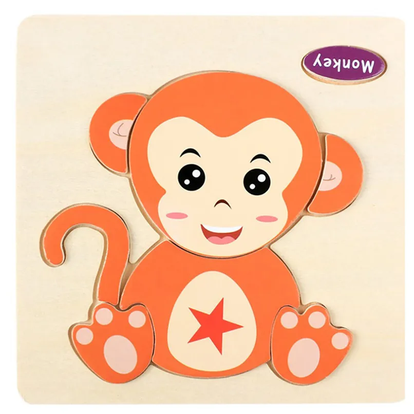

ew Wooden Toys For Children Animal Carton 3D Puzzle Multilayer Jigsaw Puzzle Baby Toys Child Early Educational Aids