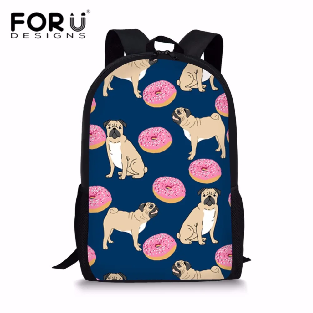Buy FORUDESIGNS School Backpack for Girls Cute Pug Dog