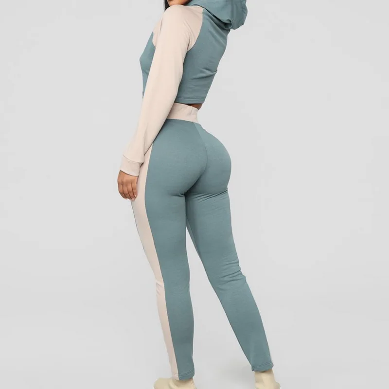 Drop shipping Adisputent Women Tracksuit Sets Sweatsuits Casual Sweatshirt and Jogging Sweatpants Suit Striped long sleeve suit | Мужская