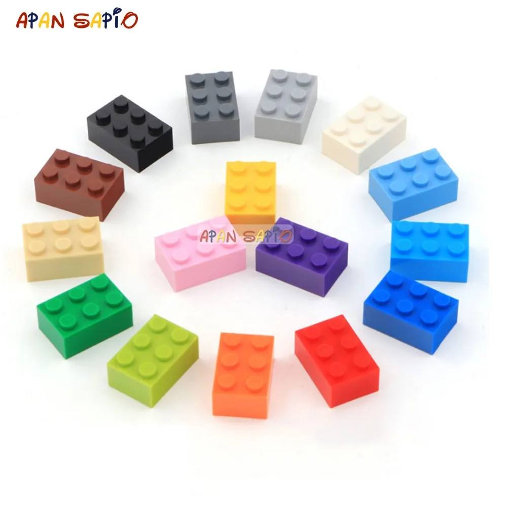 

DIY Building Blocks High 2x3Dots 40PCS/lot 16Color Educational Game kids Toys for Children Compatible With Legoe Bricks