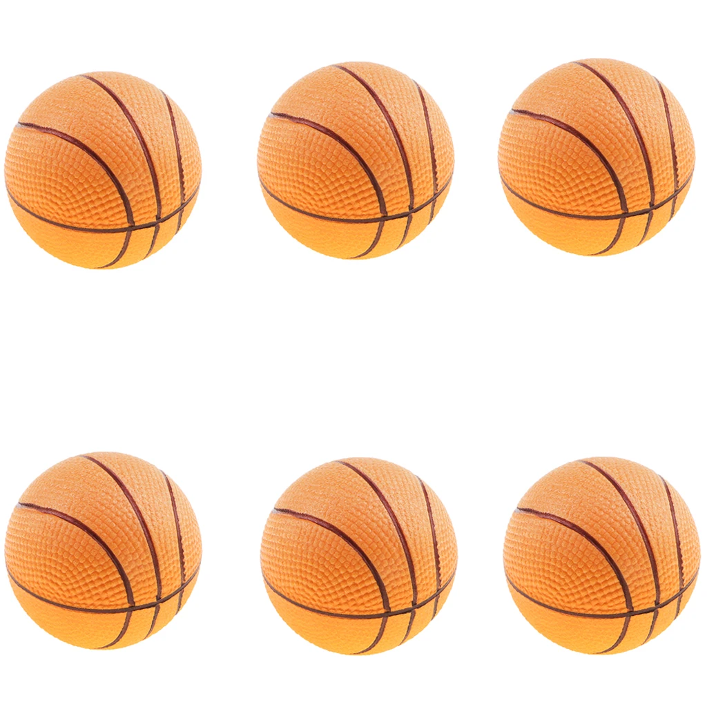 6pcs Mini Bouncing Jumping Ball Indoor Outdoor Kids Pretend Play Mini Basketball Ball Game Party Bag Fillers Kid Pet Toy Gifts
