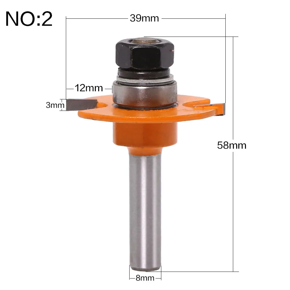 Высокое качество 1 шт. 8 мм хвостовик "T" Тип печенья шарнир слот дерево фрезерные станки для соединения/Долбление древесины маршрутизатор бит Т-слот резак инструменты - Длина режущей кромки: NO2