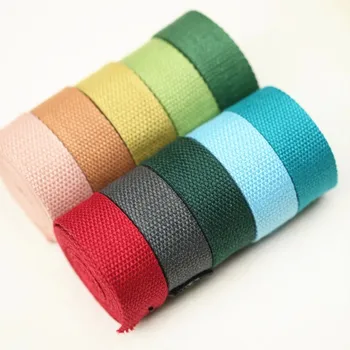 

40 colors 25/32/38/50mm Medium Heavy weight cotton webbing 1''/1.25''/1.5''/2'' cotton tape bag belt DIY free shipping 5m