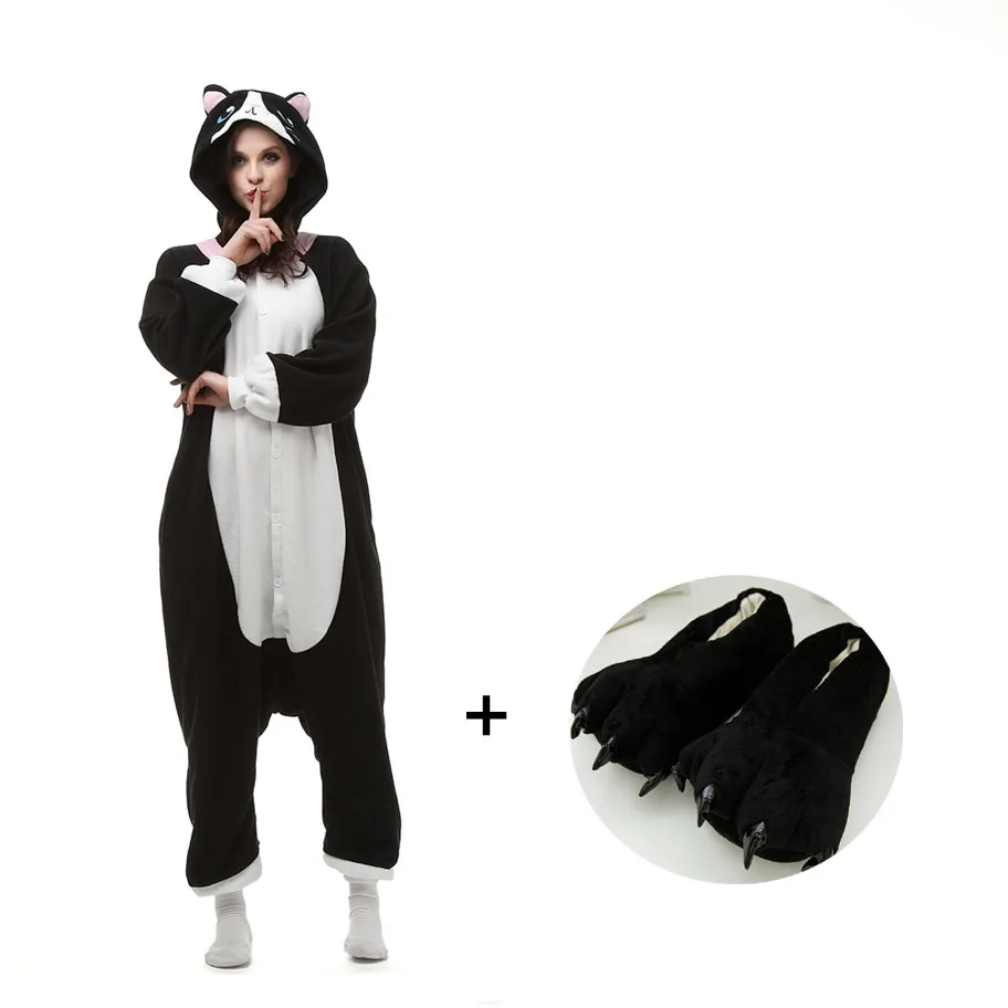 Polar-Fleece-Kigurumi-Black-Cat-Cosplay-Costume-Cartoon-Onesie-Pajama-Halloween-Carnival-Masquerade-Party-Jumpsuit-Clothing (2)