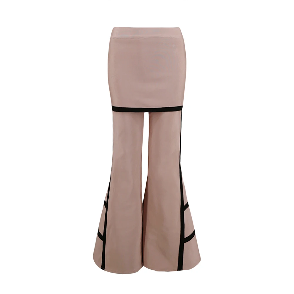 Nueva Longitud Celebridad 2019 Pantalones Completa Llegada Pantalón Vendaje Flare Beige Caqui Moda Mujeres De Fiesta Rayas 7XdBwxdpq