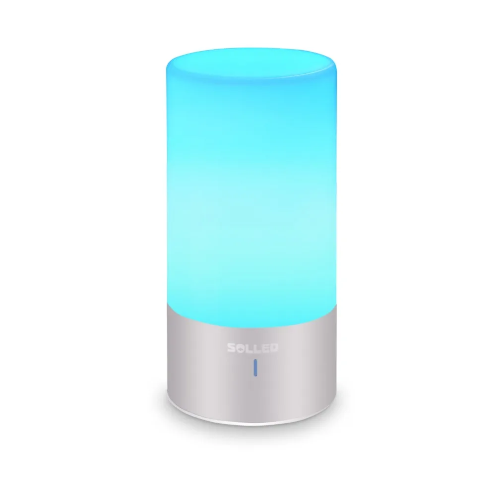 

LumiParty LED Touch Sensor Table Light Bedside Lamp Dimmable 256 RGB Color Changing Aluminum Base Illumination Mood Night Light
