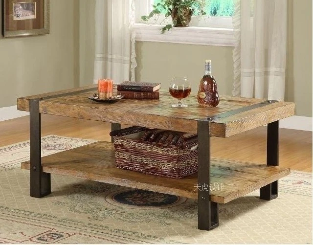 Le Village Des Meubles Retro La Table En Bois Et Fer De Mode Classique Table En Bois Double Table A Manger Meubles De Salon Aliexpress