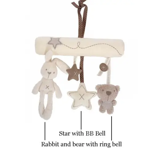 Игрушка для колыбели висячая погремушка Детская плюшевая мягкая игрушка кролик медведь звезда мобильные продукты Висячие в машине или кровати вместе с детьми