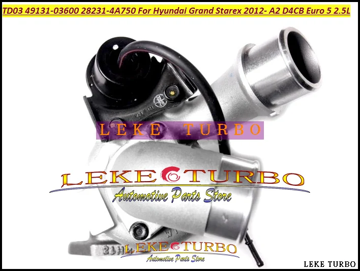 TD03L4-10TK-2.7 TD03 49131-03600 28231-4A750 Turbo Turbocharger For Hyundai Grand Starex 2012- A2 D4CB Euro 5 2.5L (3)