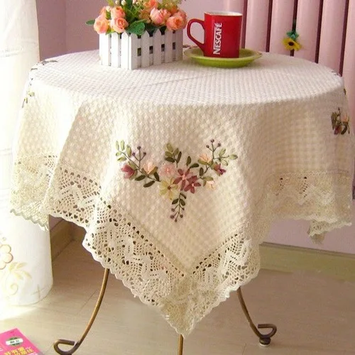 

Square Party Table Cloth Cotton Embroidery Tablecloths Coffee Dinning Table Cover Christmas Decorations For Home tischdecke W30