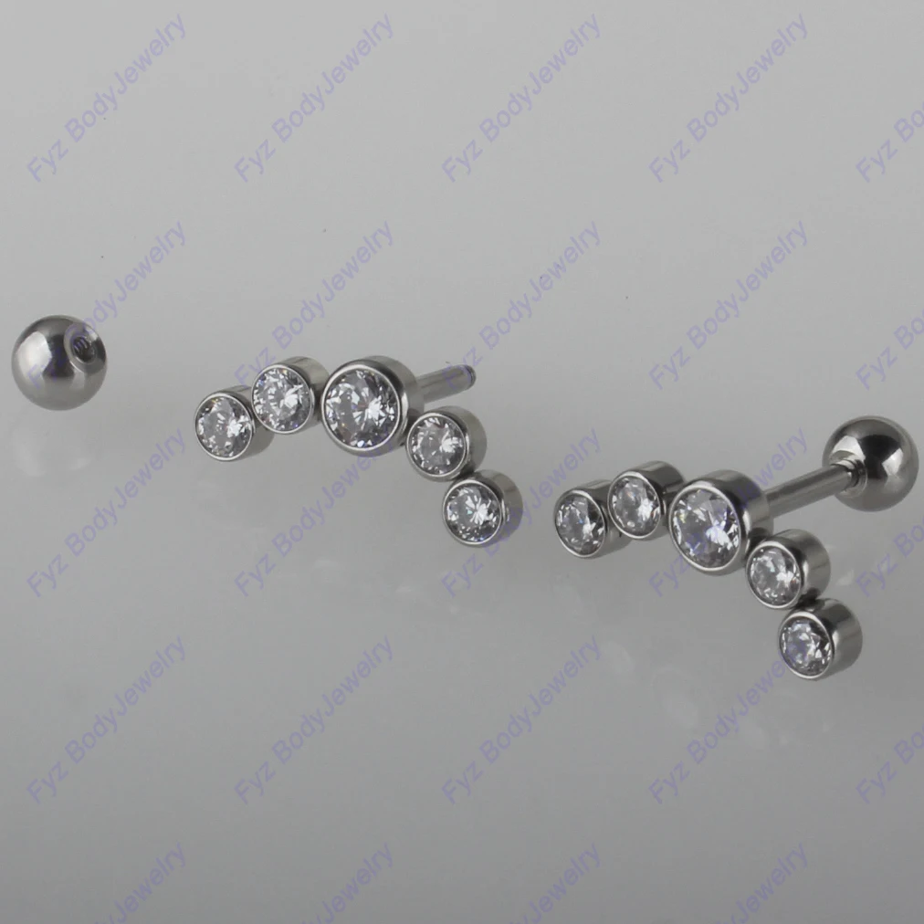 

316L Surgical Steel External Thread Labret Lip Piercing 16g Ear Cartilage Helix Tragus Stud Body Jewelry