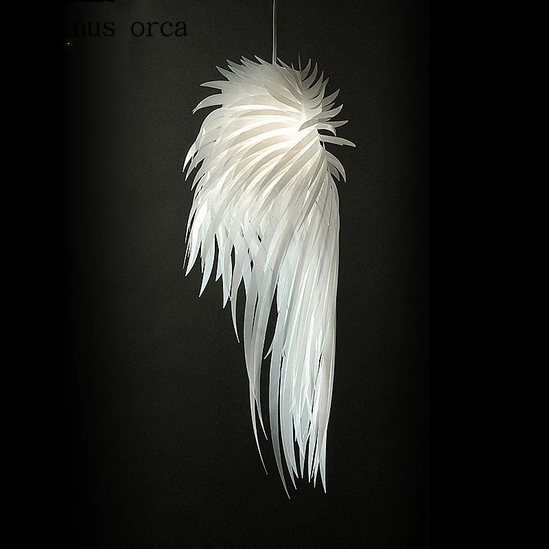 

Postmodern white feather chandelier living room bedroom personality fashion angel wings LED chandelier free shipping