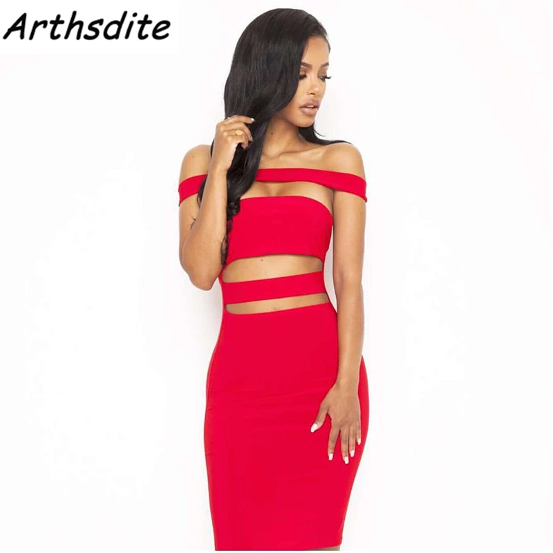 Arthsdite Red Black Bodycon Sheath Dress Sleeveless Party Sexy Dresses Women Clothing Sexy