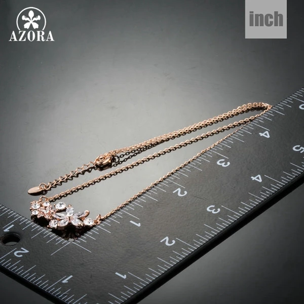 AZORA золотые и с украшениями в виде звезды цветка Cubic Zirconia кулон Цепочки ожерелья