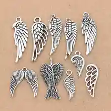 Смешанные античные посеребренные Подвески Крылья ангела Подвески для изготовления ювелирных изделий браслет Diy аксессуары ювелирные изделия