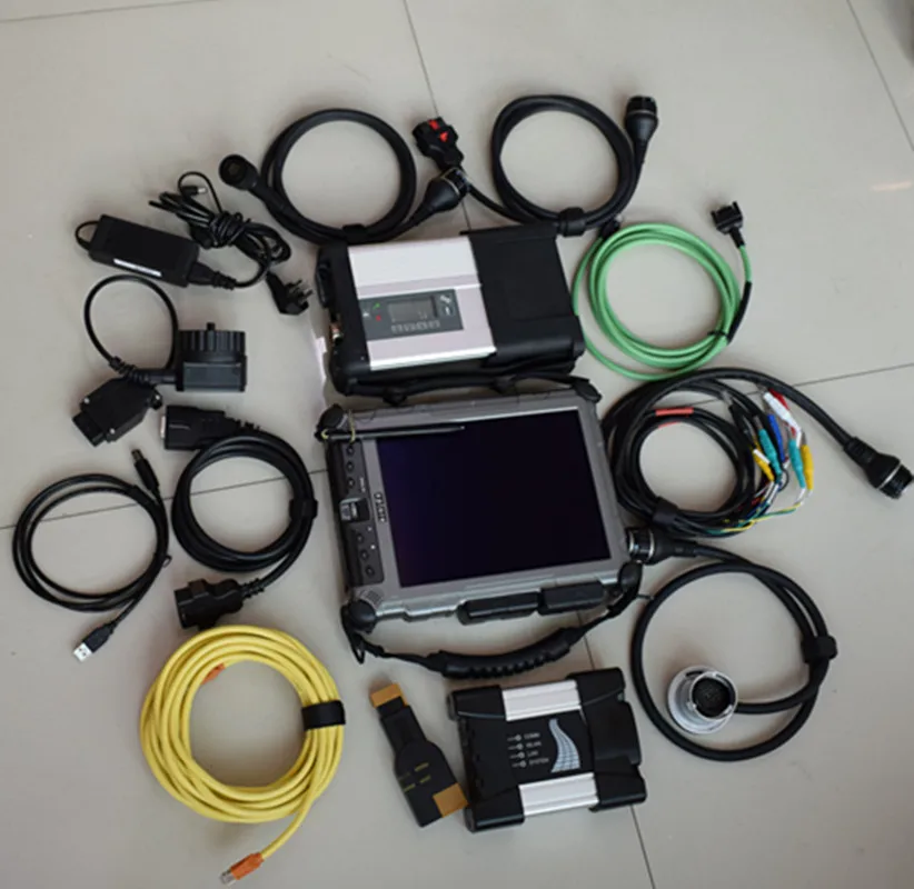  Auto diagnose werkzeug MB STAR C5 für bmw icom nächsten + 2in1 mini SSD + xplore ix104 I7 4G Laptop