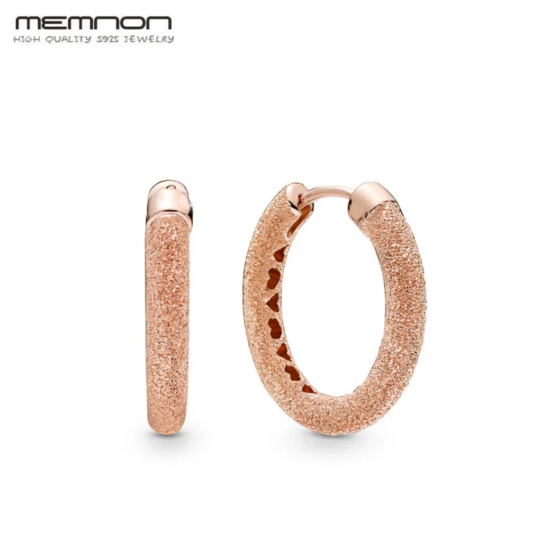 

Silver Earring Rose Matte Brilliance Hoops earrings for women 925 sterling silver earing brincos earings fashion jewelry brinco