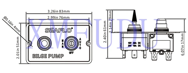 12V и 24V Трюмная помпа 2-позиционный переключатель панель для SEAFLO