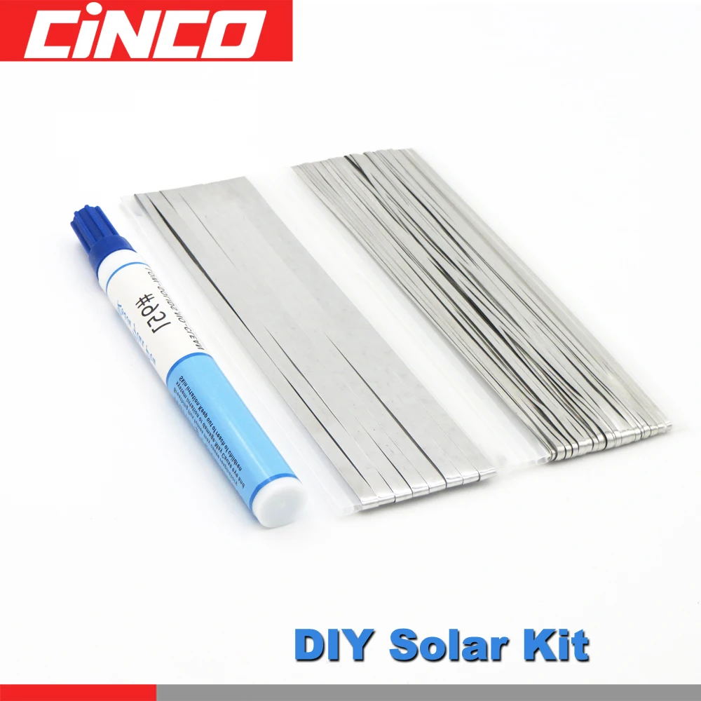 

DIY Solar Kit 66ft Tabbing TabWire+6ft PV Ribbon Bus wire+1pc 951 Soldering Rosin Flux Pen Soldering Solar Cell Panel kester