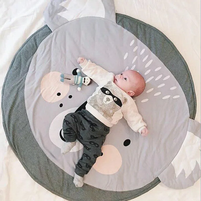 

90CM Round Cartoon Animal Developing Mat For Babies Playing Game Kids Puzzle Rug Cotton Children Floor Carpet Bedroon Decoration
