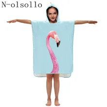 N-olsollo модный детский пончо пляжные полотенца с капюшоном из микрофибры мягкие быстросъемные шали подходят для девочек/мальчиков и взрослых