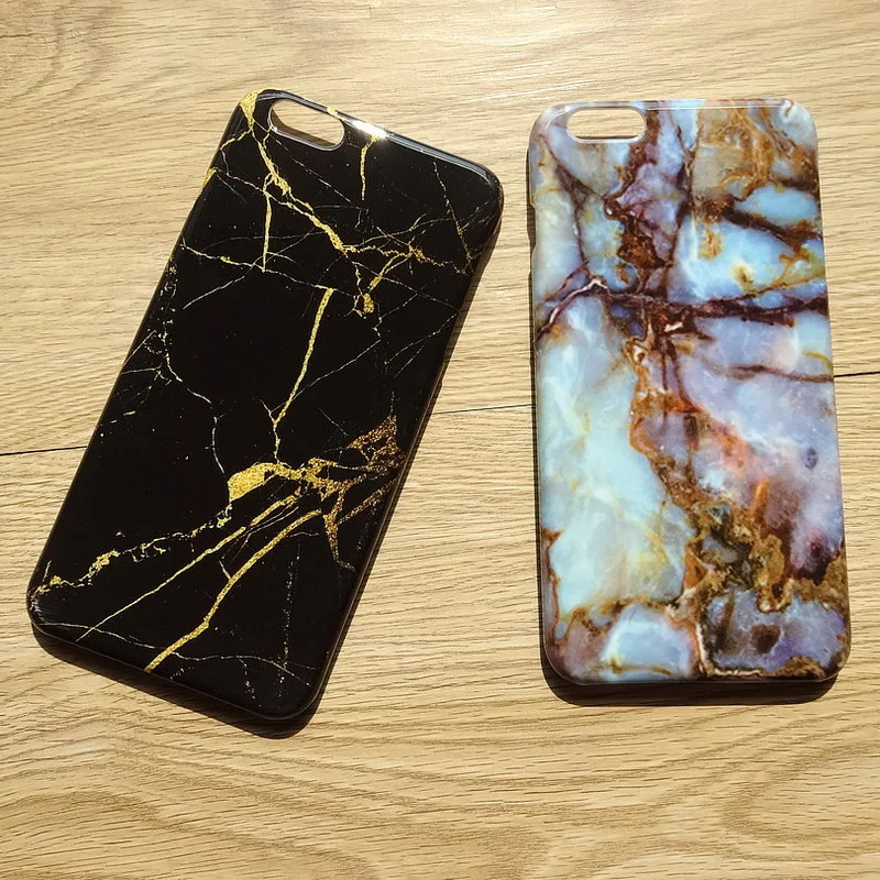 Wholesale Glossy Multicolor Marble case,Black&Gold Marble Phone Case