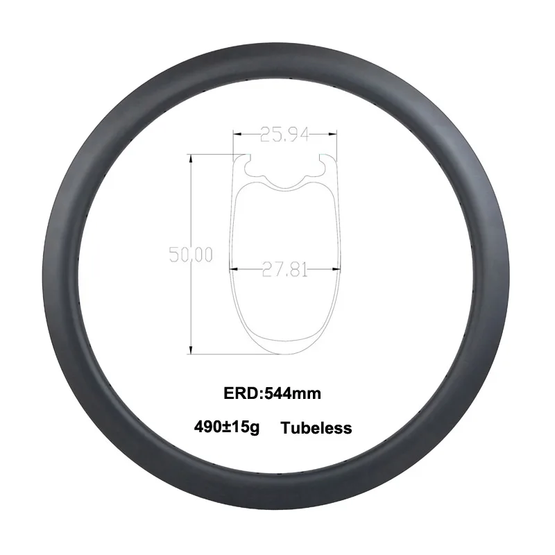 

50mm tubeless road disc carbon rim 700c 26mm wide road cyclocross bicycle rim no brake track UD 3K 12K 3K Twill 18H 20H 24H