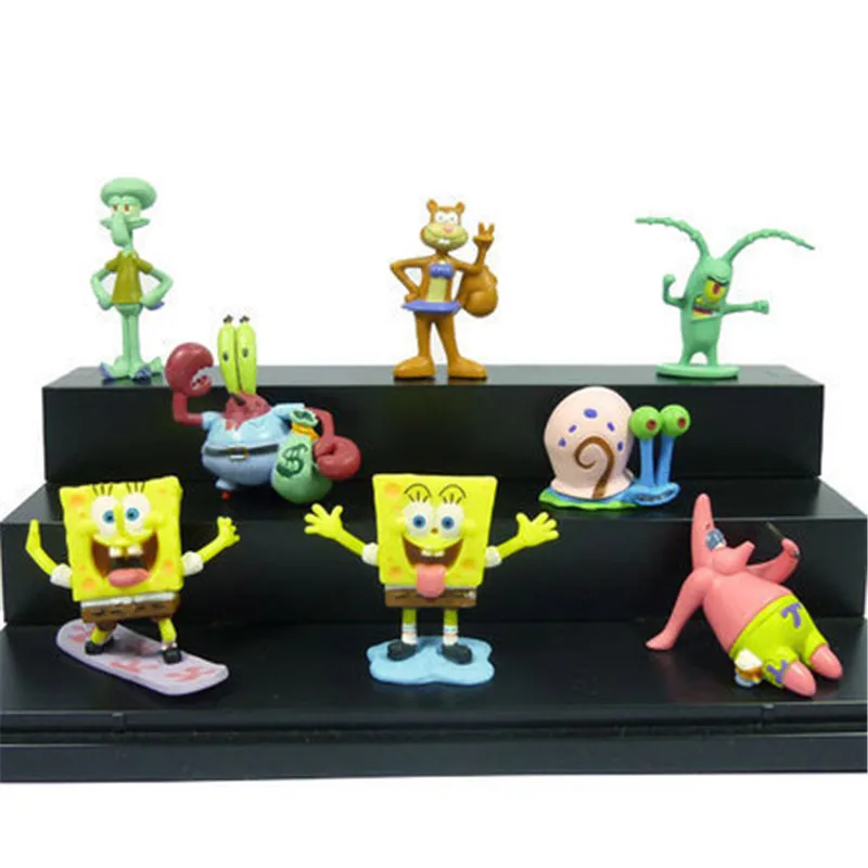 6pcs/set Aquarium Fish Tank SpongeBob SquarePants Octopus Cartoon Decoration Aqua Plant Dinosaur