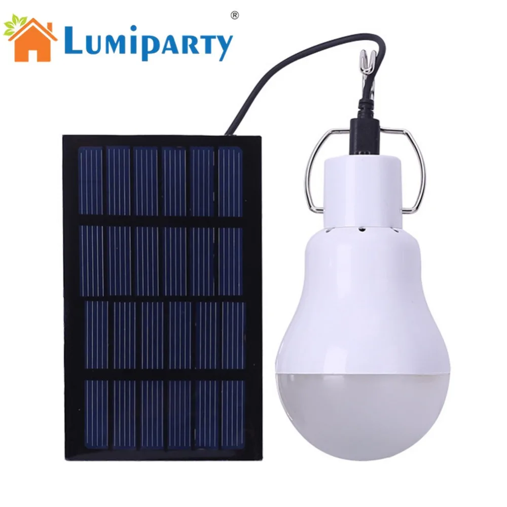 

LumiParty LED Solar Bulb Charging Light Solar-Powered Outdoor Camping Bulb Light Sensor Tent Lamp Home Emergency Light