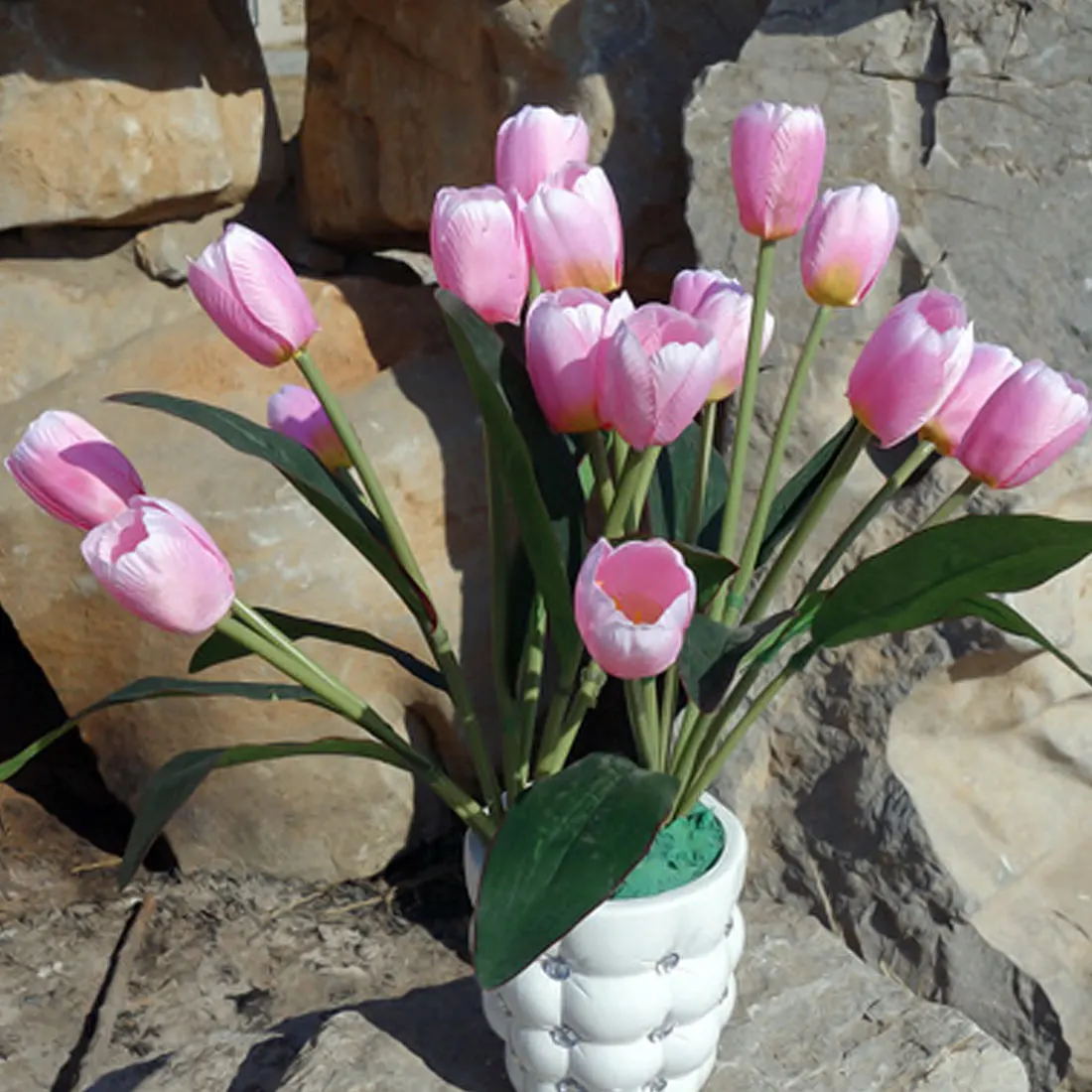 Bouquet Tulip Flores 9heads PU Fake Artificial Silk Tulips Artificial