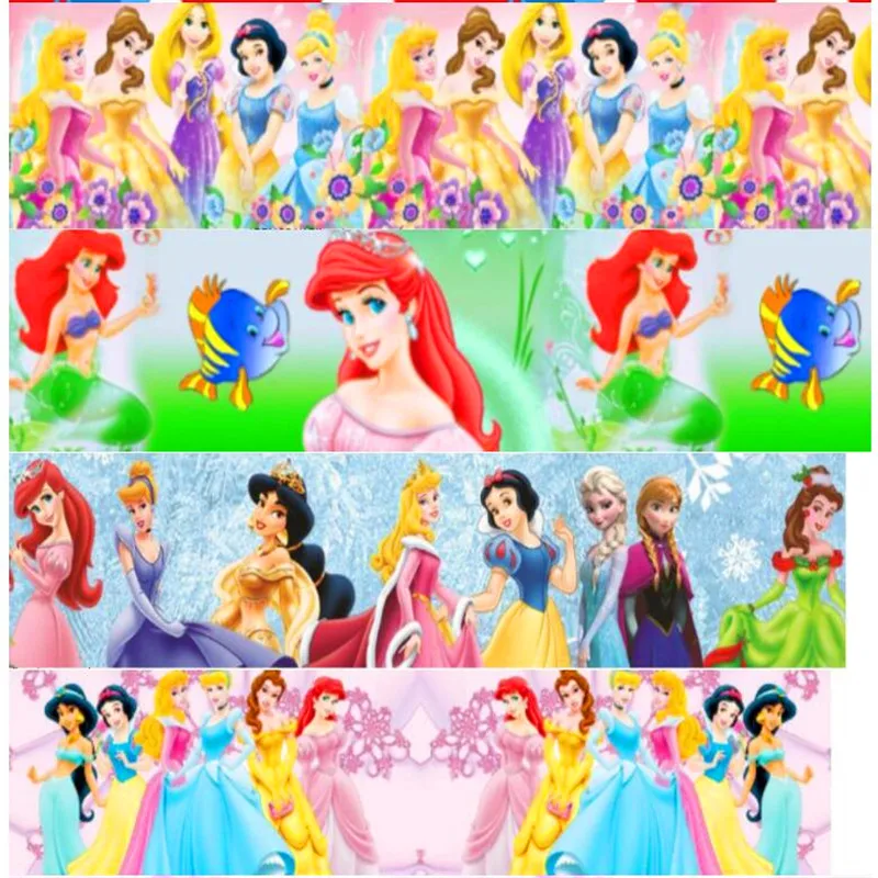 

16 25 38 50 75 mm width Princess ribbon Printed polyester Grosgrain Ribbon or Satin Ribbon PR02