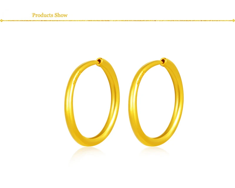 XXX ZZZ JEWEAST 24k чистое золото серьги-кольца для женщин благородная атмосфера Сияющие красиво Полированные Золотые Роскошные серьги