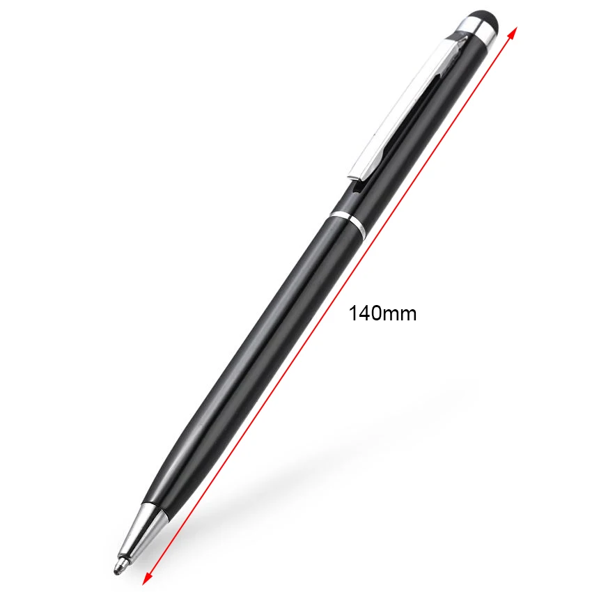 5Pcs 2in1 Capacitive Touch Screen Stylus& Ballpoint Pen For Mobile Phone Black Free Drop Shipping Material Escolar