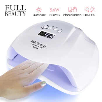 

Nail Dryer Machine Led UV Lamp 54W All Gel Varnish Fast Curing 4 Timing Modes Portable Manicure Nail Art Tools SASUNX