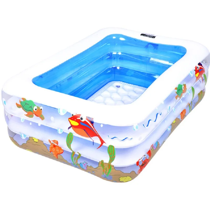 

Inflatable Printed Rectangular Swimming Pool For Family Infants 2019 New Summer Type