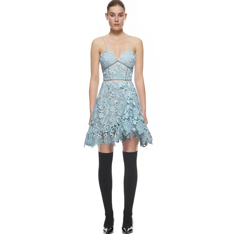 Paisley Vine Mini Dress Strappy Dress V Neck Backless Zipper Floral Lace Asymmetrical Dress